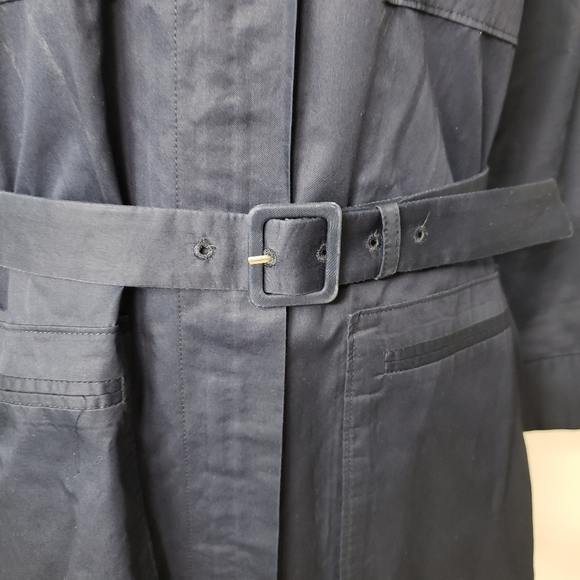 Theory navy blue belted dress sz. 8 - Picture 3 of 7